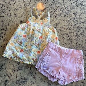 Crewcuts girls Lavender shorts and babydoll tank size 2T